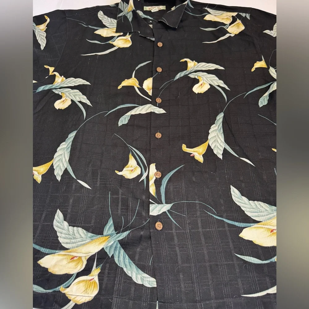 Tommy Bahama floral 100% silk shirt men’s large - Picture 4 of 7